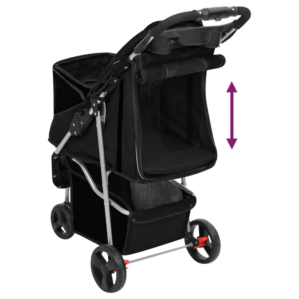 Passeggino per Cani Pieghevole Nero 80x46x98cm Tessuto Oxford CFW3916756