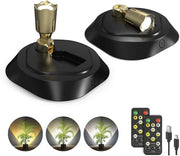Spot LED senza fili con telecomando e timer per illuminazione interna; spot a batterie; per la decorazione di tavoli da dart e decorazioni per pareti (2-pack nero).