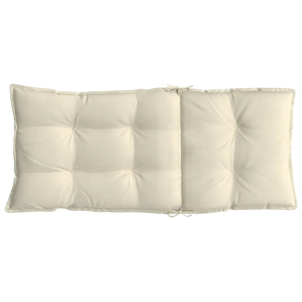 Cuscini per Sedia con Schienale Alto 4 pz Crema Tessuto Oxford