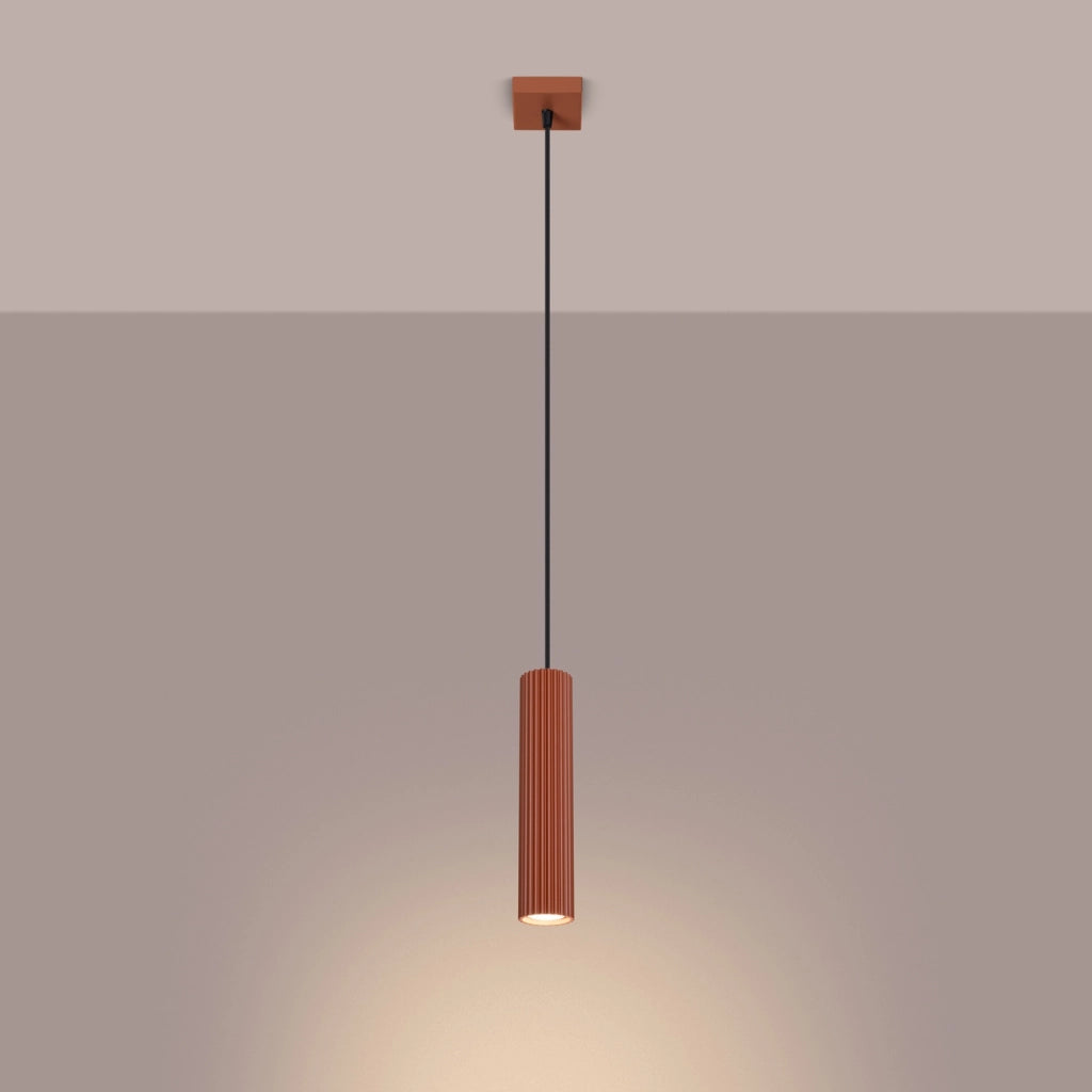 Lampada a sospensione moderna ocra rossa tubo GU10 Pure Lume