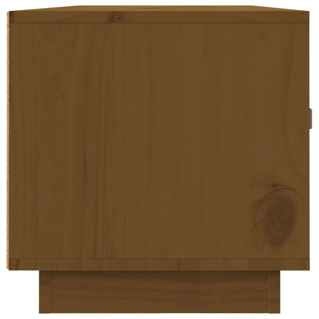 Mobile TV multimediale scaffale TV credenza TV sala da pranzo soggiorno camera da letto color miele 80 x 34 x 35 cm legno di pino massiccio marrone 02_0027720