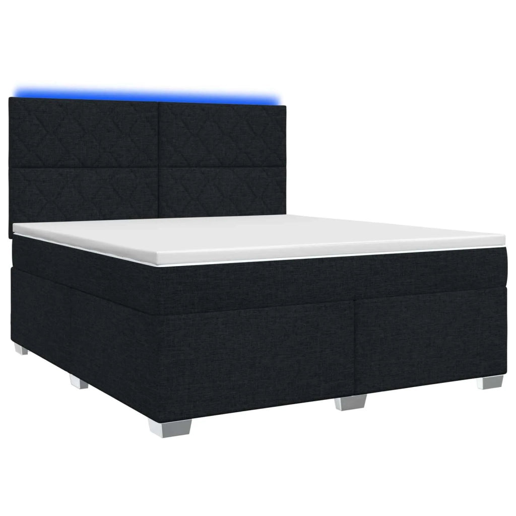 Letto box spring con materasso Nero 140 x 200 cm Tessuto 3454896