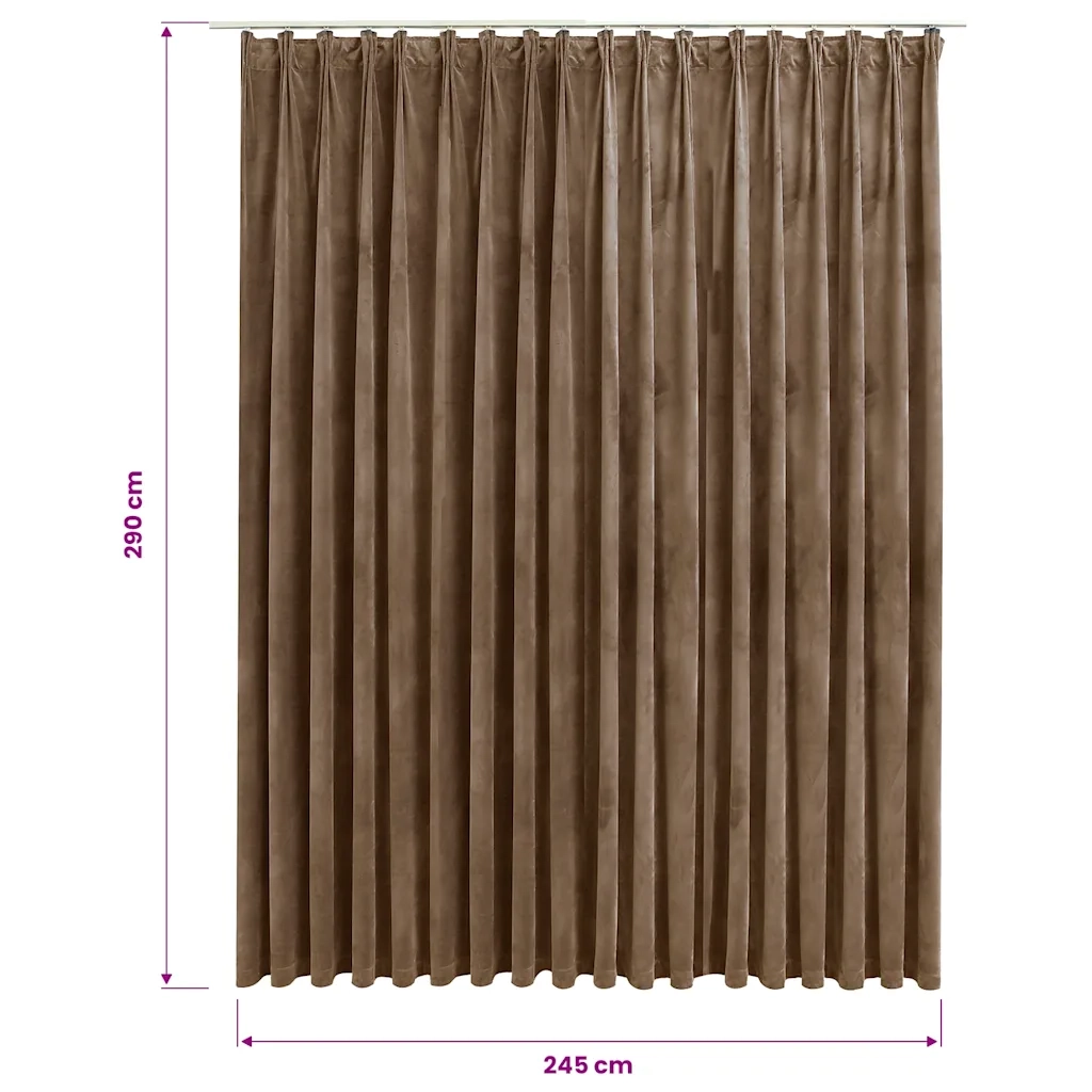 Tenda Oscurante con Ganci Beige in Velluto 290x245 cm