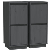 Buffet credenza cassettiera armadio mobile contenitore organizer per cucina soggiorno salotti set da 2 31,5 x 34 x 75 cm legno di pino massiccio grigio 02_0036835