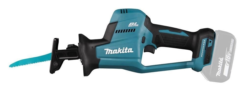 Makita DJR189ZJ Seghetto Diritto a Batteria Motore Brushless 18V Velocita' Variabile Fino a 3100 spm Luce LED Inclusa Valigetta Makpac e 3 Lame Colore Nero Blu