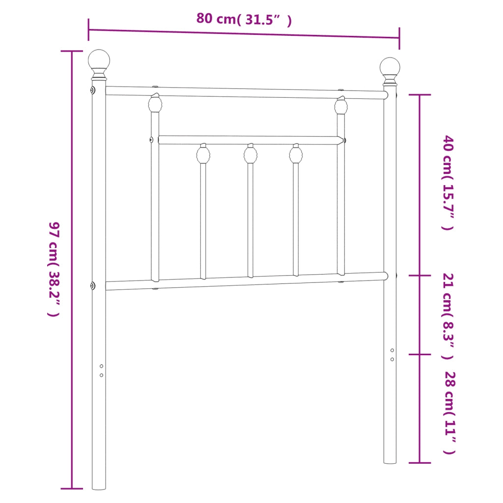 Testiera di Ricambio in Metallo Bianco 75 cm 353612