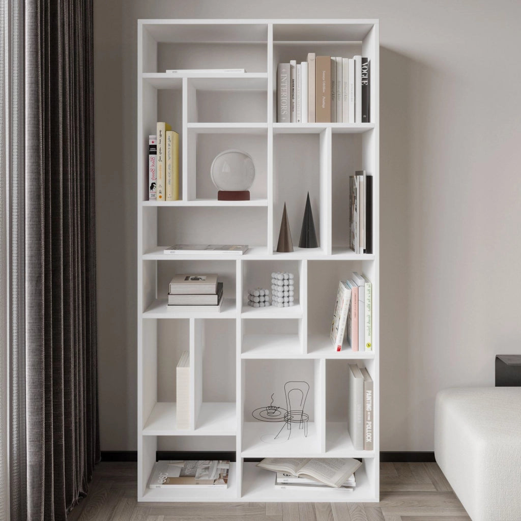 Libreria in legno "Nicola" - 90 x 30 x 180 cm - Bianco