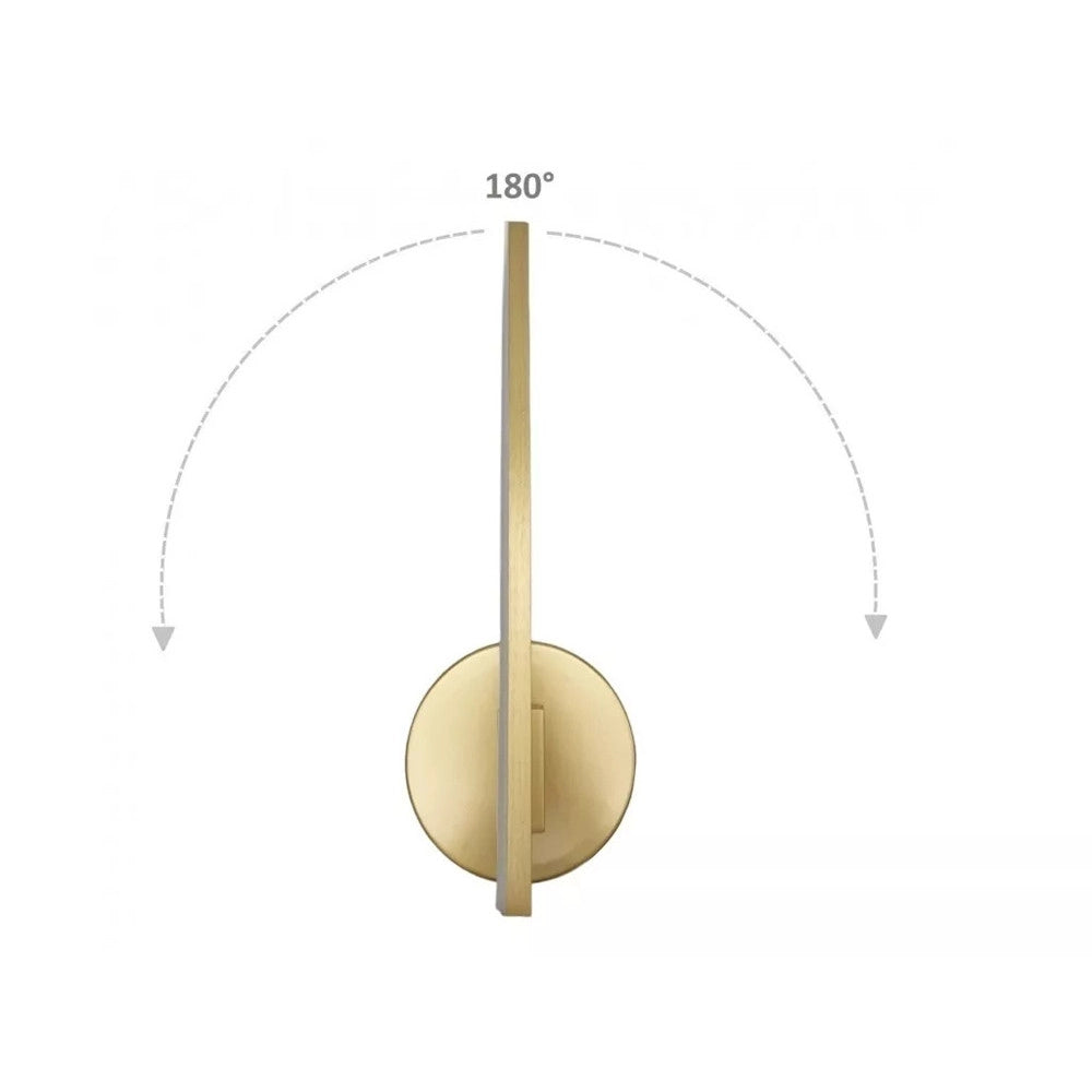 Trade Shop - Applique Da Parete Led 13 Watt Lineare Orientabile Oro Lampada Luce Fredda 50391 -