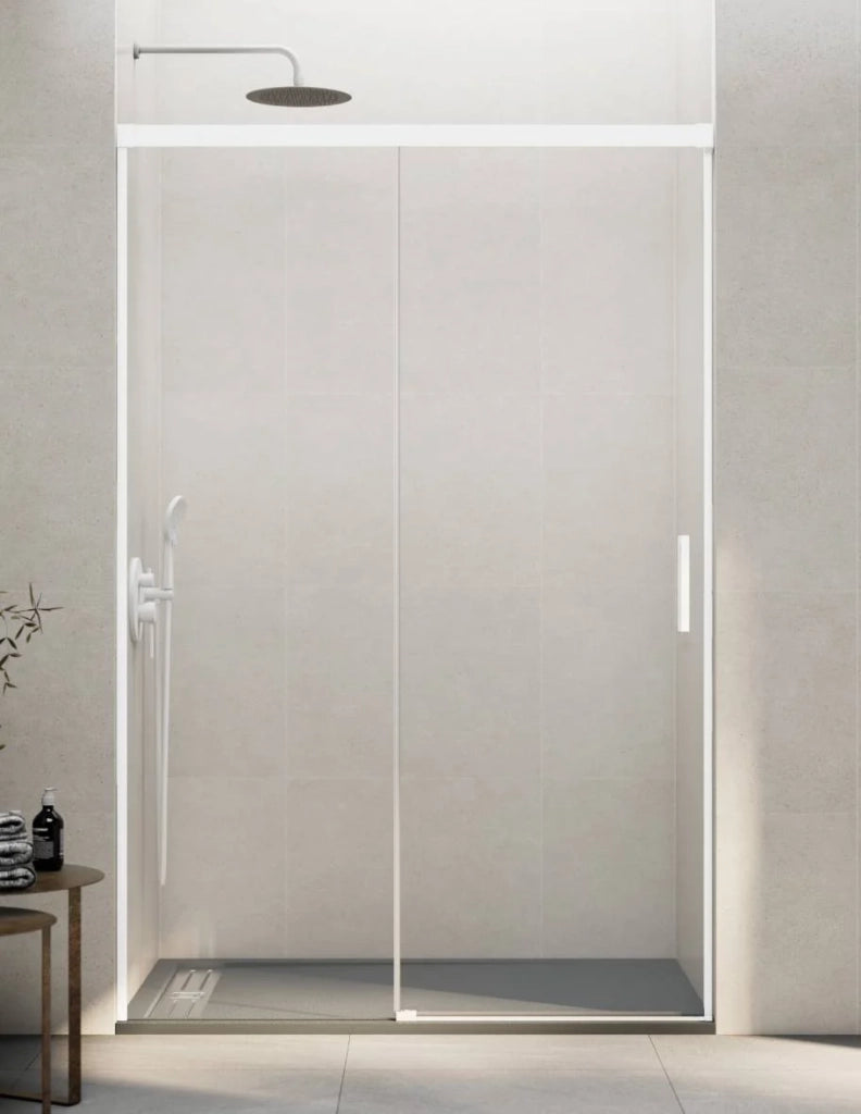 Porta doccia scorrevole 1+1 THALASSA (BASIC) 190 cm Profilo Bianco vetro trasparente