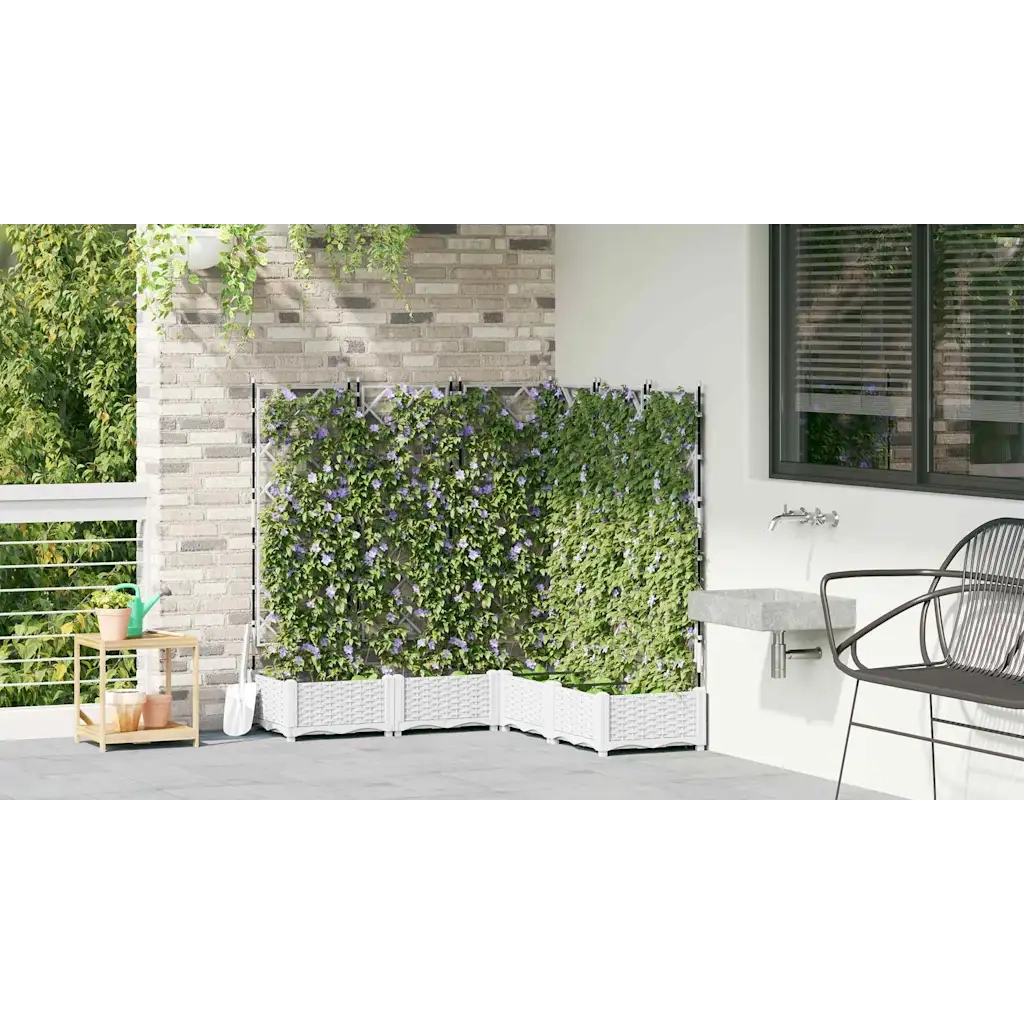 Vaso da giardino 5 pcs Bianco 120 x 120 x 125,5 cm Plastica 42002910