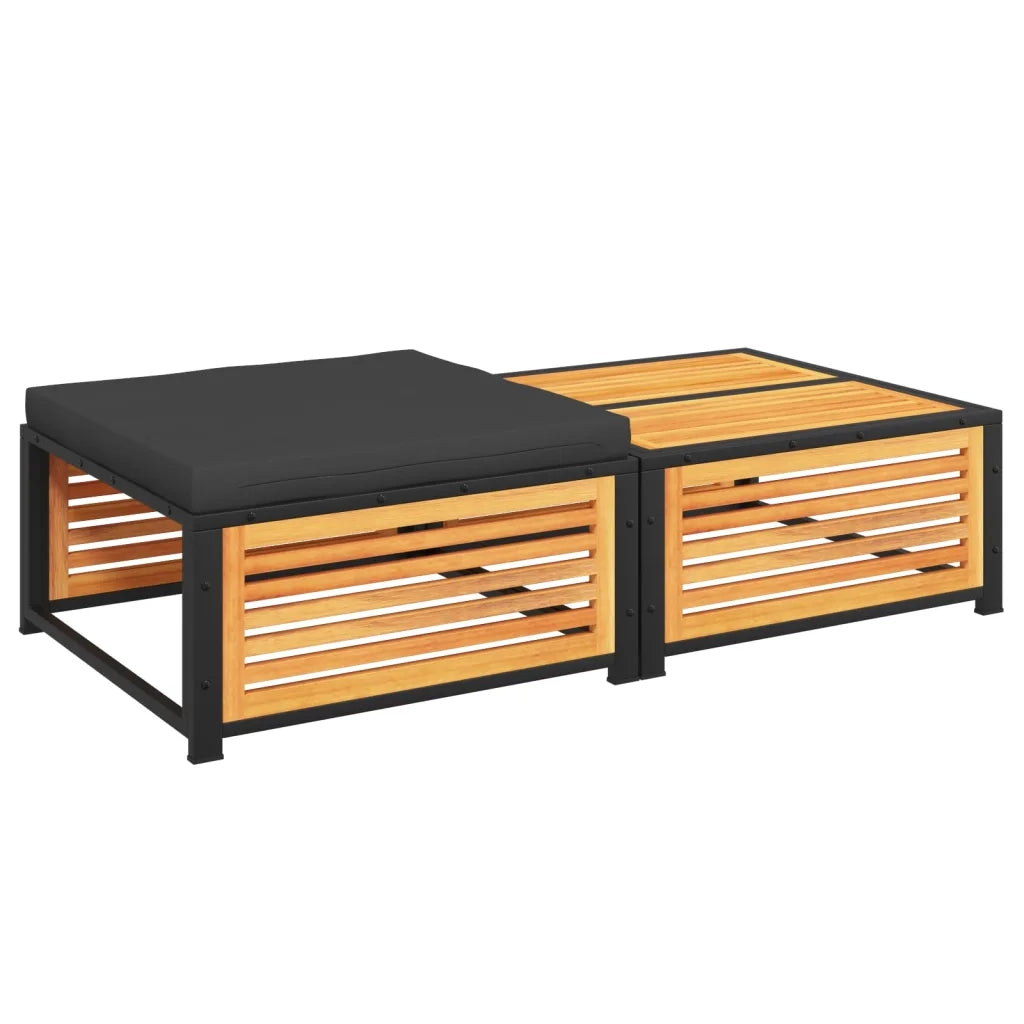 Tavolino da Giardino-Tavolo da Esterno con Sgabello in Legno Massello di Acacia 862575