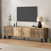 Mobile TV in legno massello - Zephmum- 180x40x55 cm- Originalholzfarbe- 8 scomparti separati