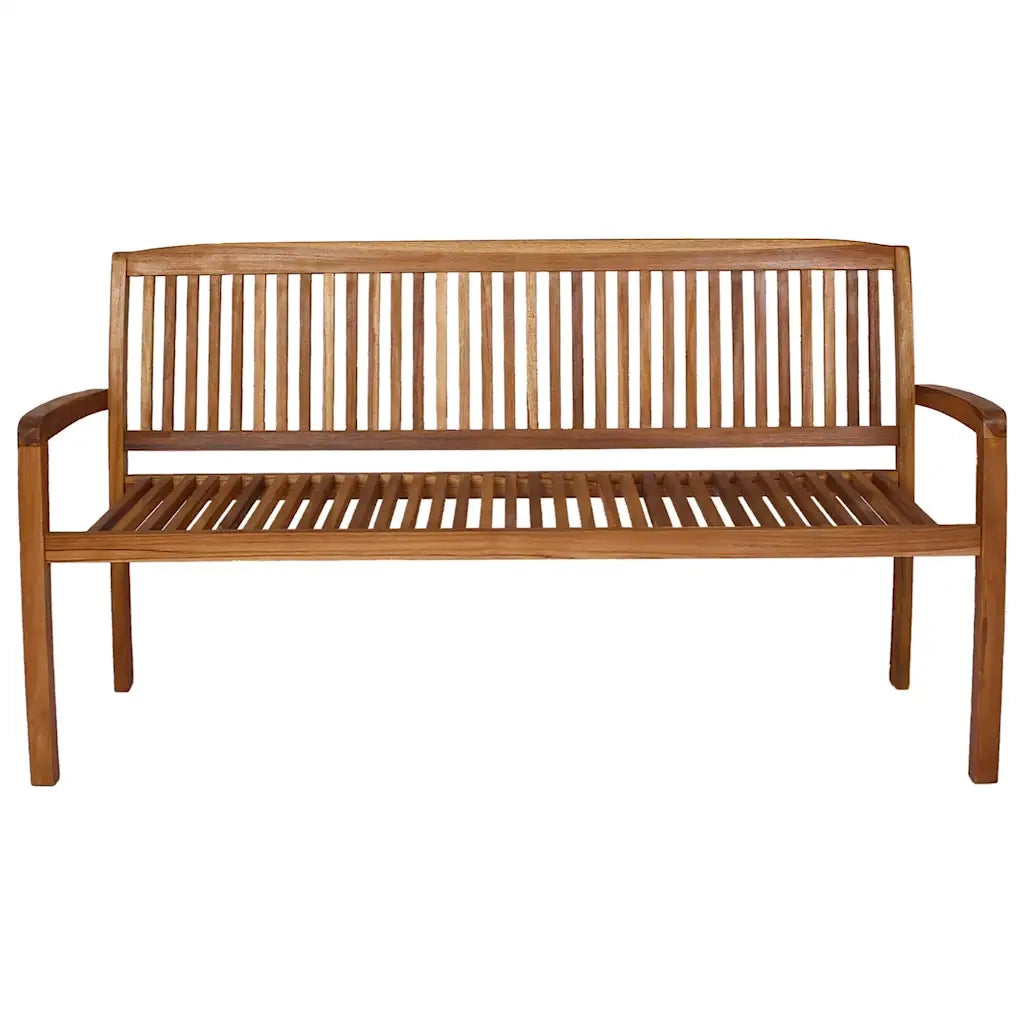 Panchina Giardino | Panca da Giardino Impilabile 3 Posti 159 cm Legno Massello Teak