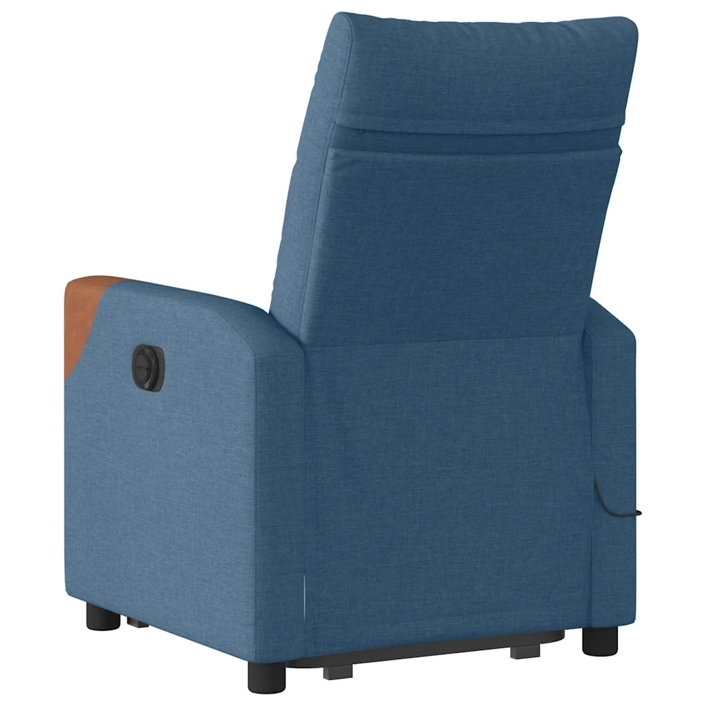 Poltrona Alzapersona Massaggi Elettrica Reclinabile Blu Tessuto 3324036
