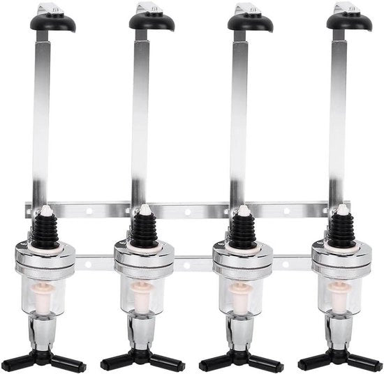 Dispensatore di Alcol - 4 Bottiglie Roteanti Sospeso a Parete - con Contenuto HTML.
