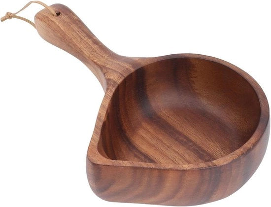Composizione di Frutta e Verdura in Legno con Manico per Insalate e Frutta - Bowl per Noodle Instant - Servizio da Cucina per la Cucina Casa