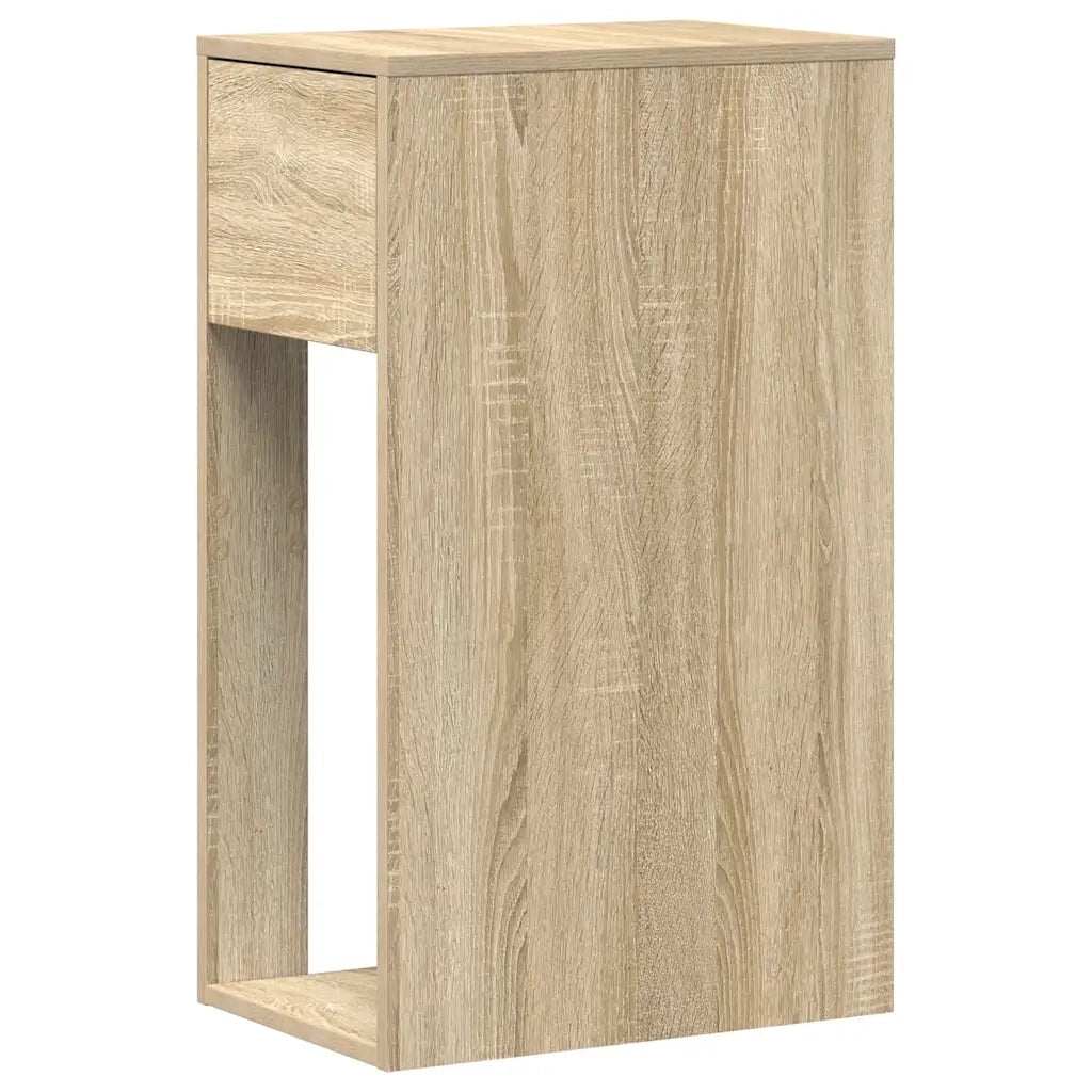 vidaXL Supporto per Computer a Torre con Cassetto Rovere 30x44x74 cm