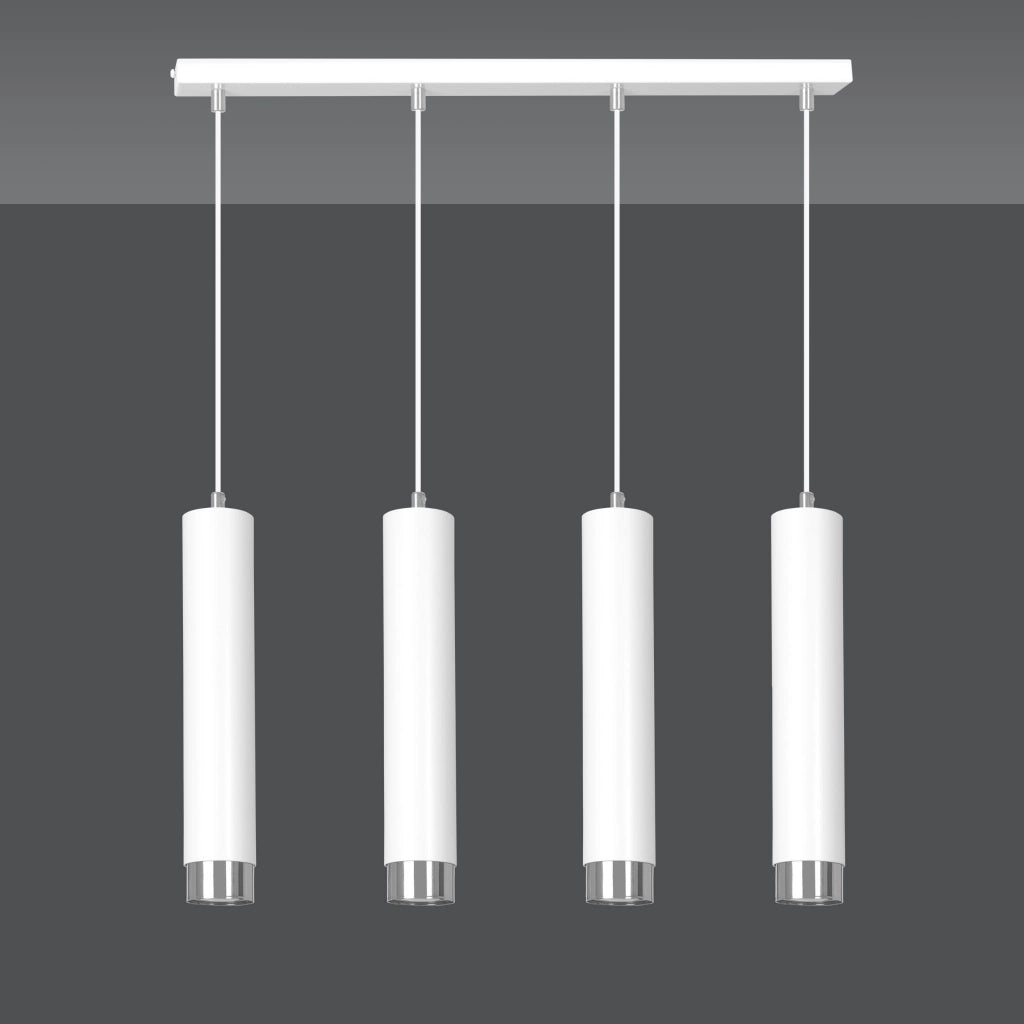 Lampadario Emibig Kibo metallo bianco/cromo 4xGU10 regolabile
