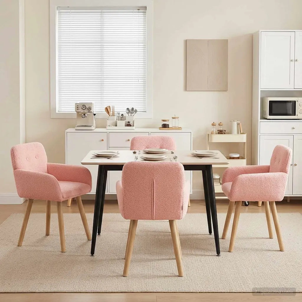 Sedie da pranzo 4 pcs Bouclé Rosa 59 x 56 x 86 cm 3428273