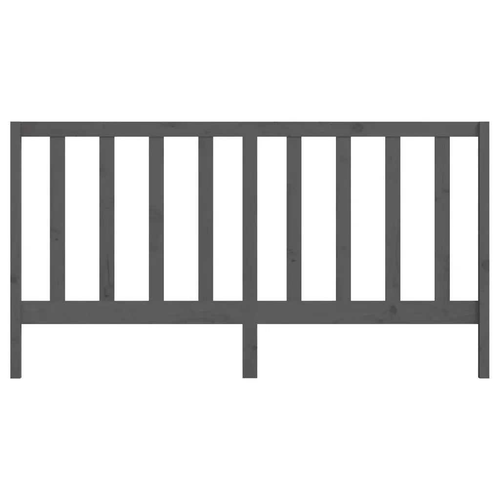 Testiera per Letto Grigia 206x4x100cm in Legno Massello di Pino cod mxl 31764