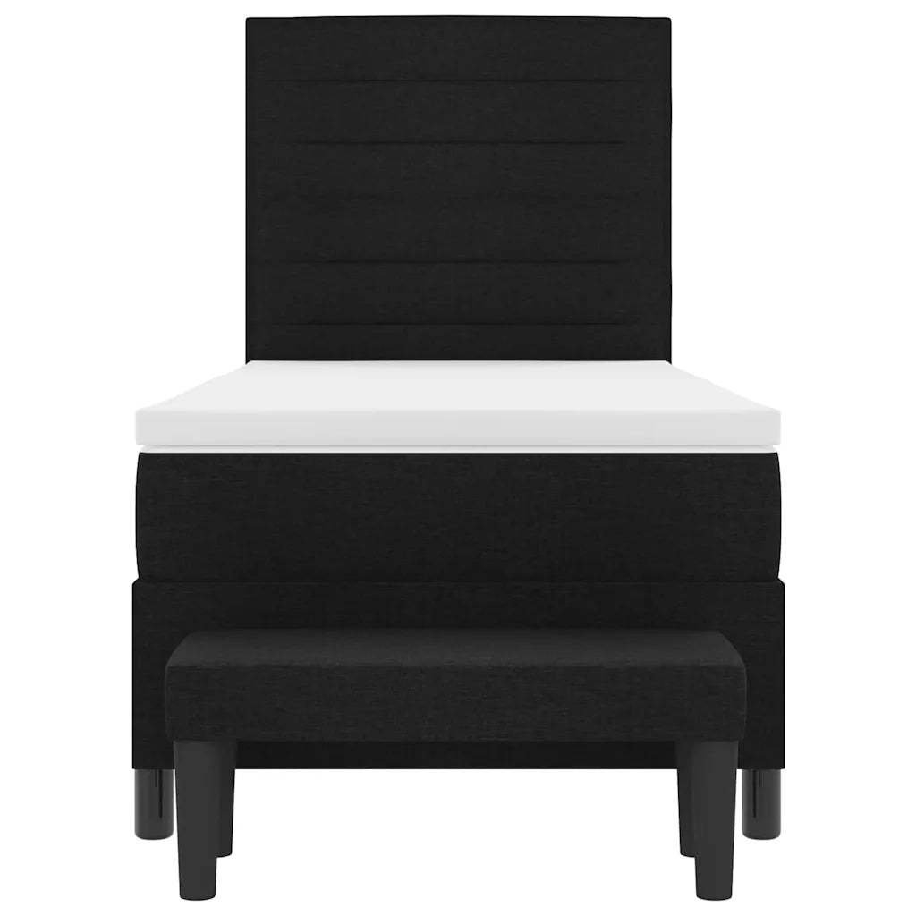 Letto a molle con testiera Nero 100 x 200 cm Tessuto 3343969