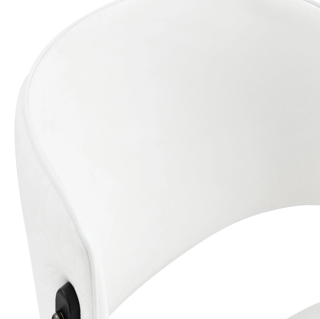 Set di 2 sedie da pranzo imbottite in PU bianco