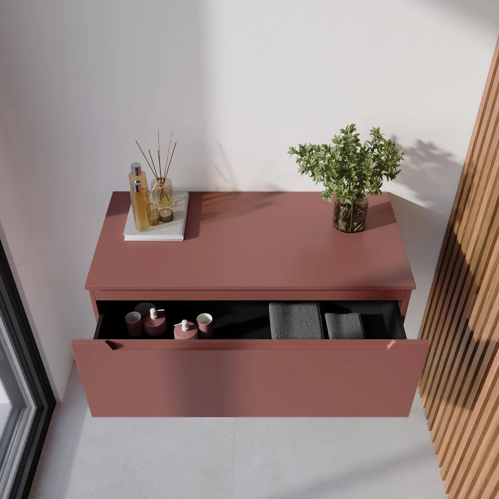 Cassettone scorrevole 90cm terracotta opaco chiusura soft-close | Bako