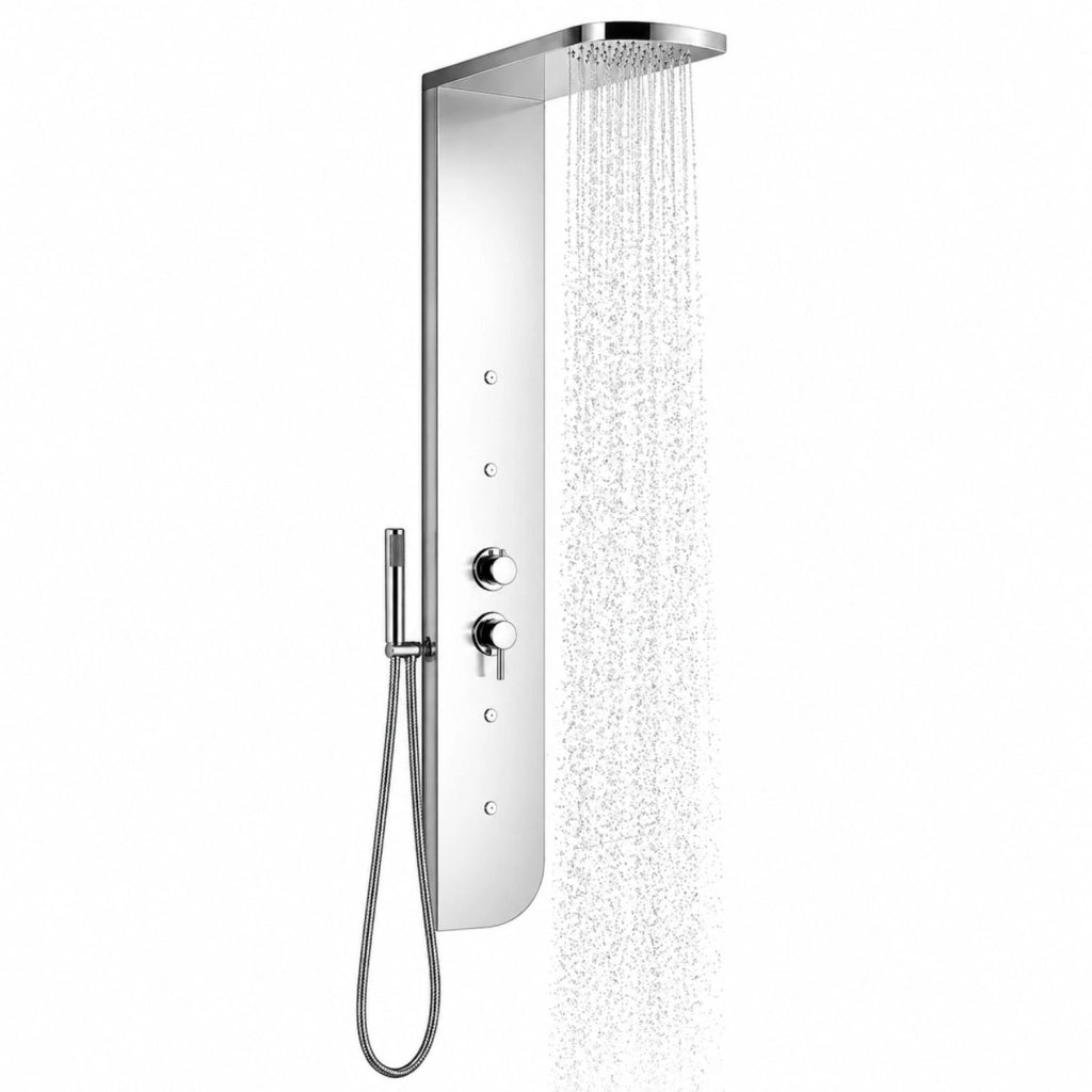 Colonna doccia acciaio inox 3 funzioni 4 bocchette idro lombari l20xp50xh150 005b *** finitura- cromo lucido, confezi...