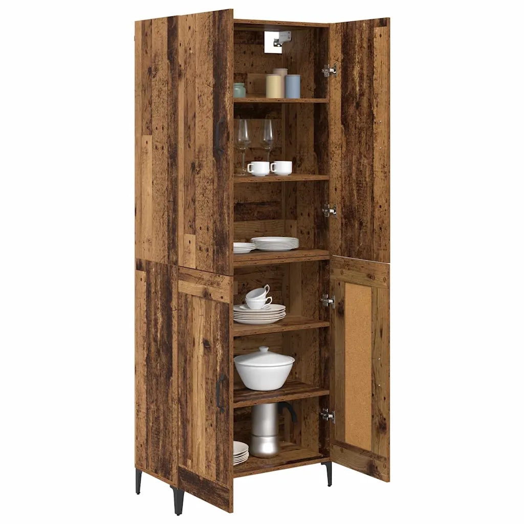 Credenza-Buffet-Armadio da cucina Legno vecchio 69,5 x 34 x 180 cm Legno multistrato 720226