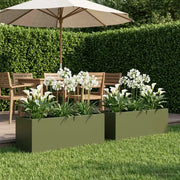 Vaso da giardino 2 pz Verde Oliva 80 x 30 x 30 cm 8005211