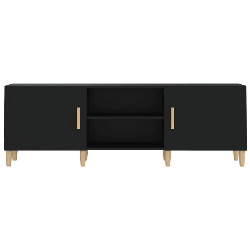 Mobile TV multimediale scaffale TV credenza mobile TV sala da pranzo soggiorno camera da letto 150 x 30 x 50 cm legno ingegnerizzato nero 02_0026003