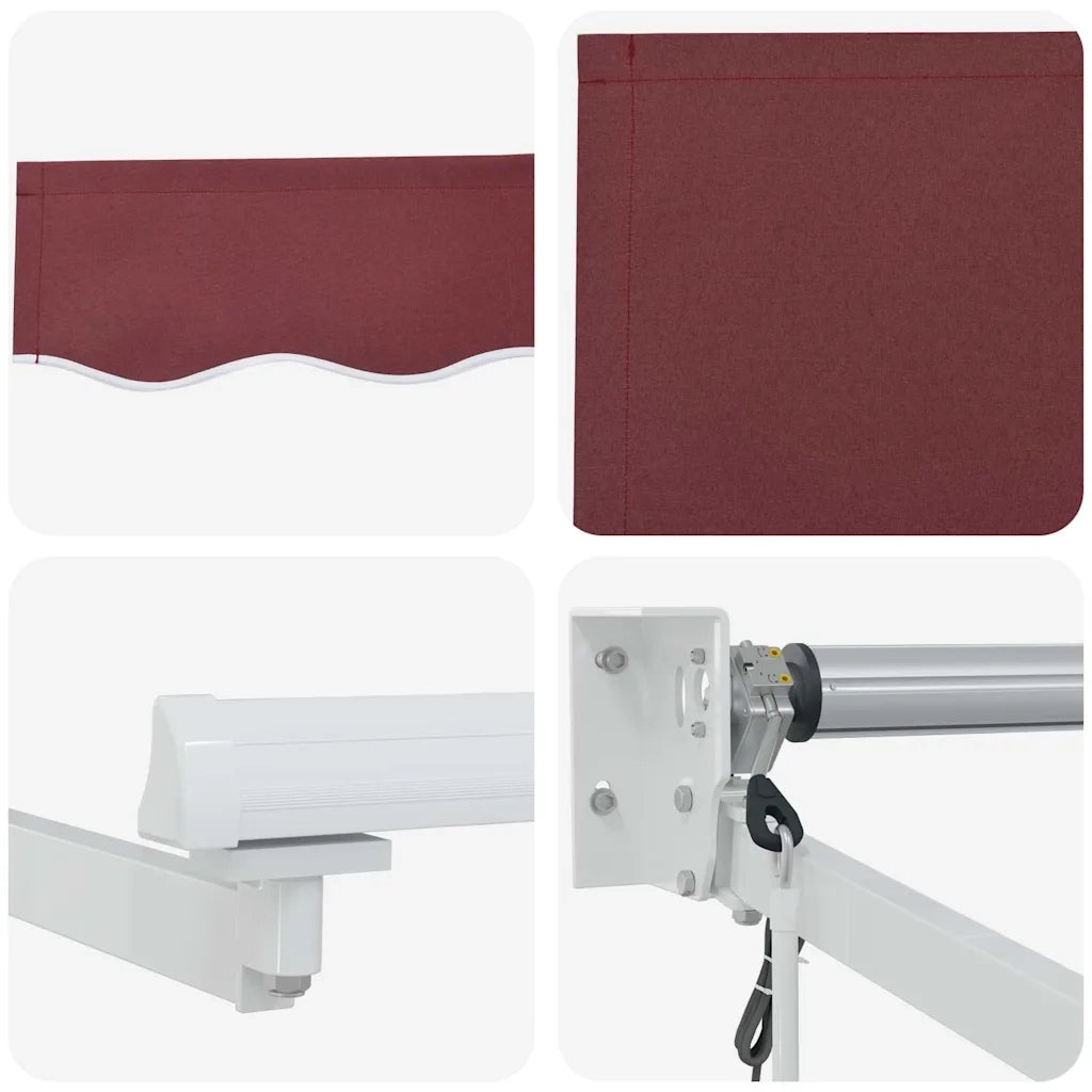 vidaXL Tenda da Sole Retrattile Automatica Bordò 450x300 cm