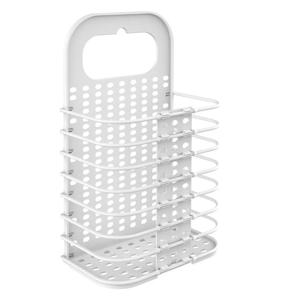 Cesto porta biancheria pieghevole ed appendibile in plastica