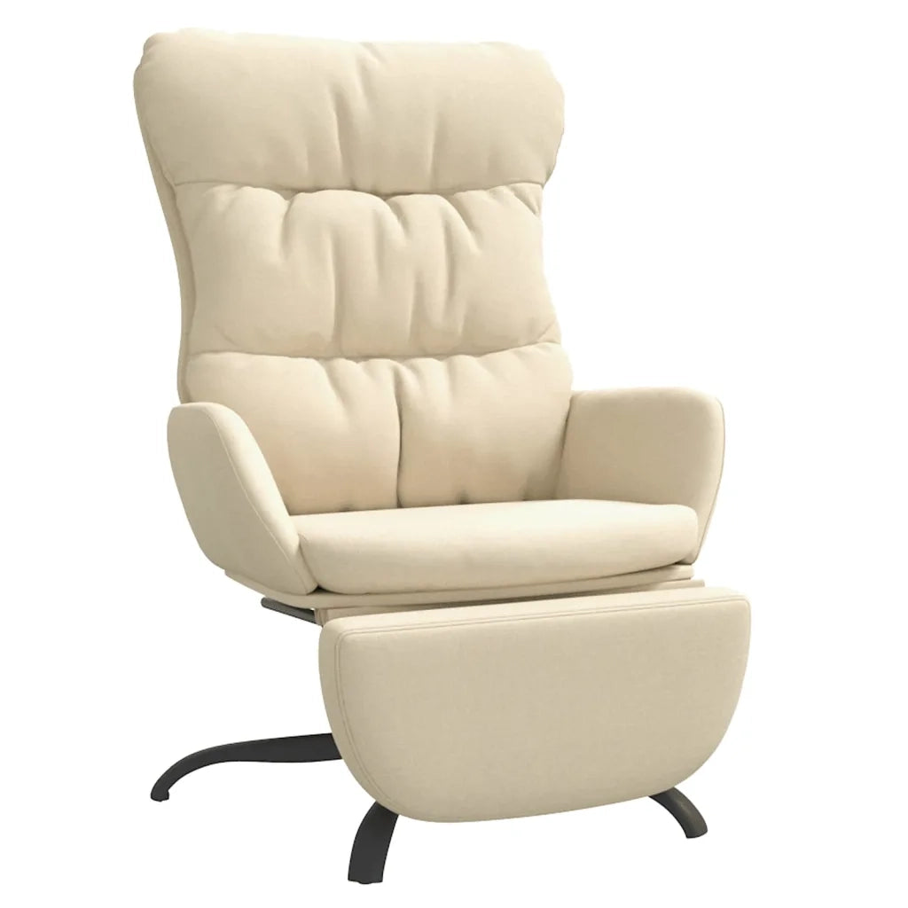 Poltrona Relax con Poggiapiedi Crema in Tessuto cod mxl 7024