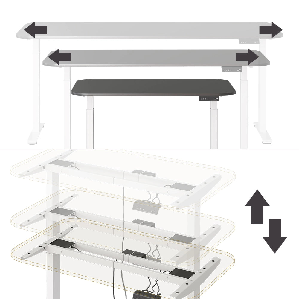 Vicco Scrivania Bianco/antracite 120 x 70 cm 2 motori