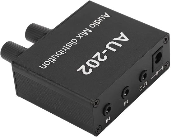 Mixer Stereo in Lega di Alluminio - Distributore Audio - Aumentatore di Potenza - Ingresso/Senso Uscita 3,5 mm - Mixaggio - Alta Qualità Audio
