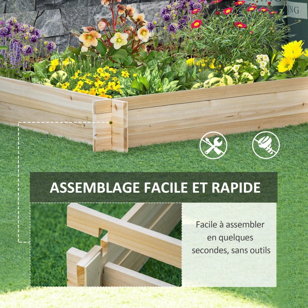 Fioriera in legno massello da giardino ¨C zephmum ¨C naturale 100x100x16 cm