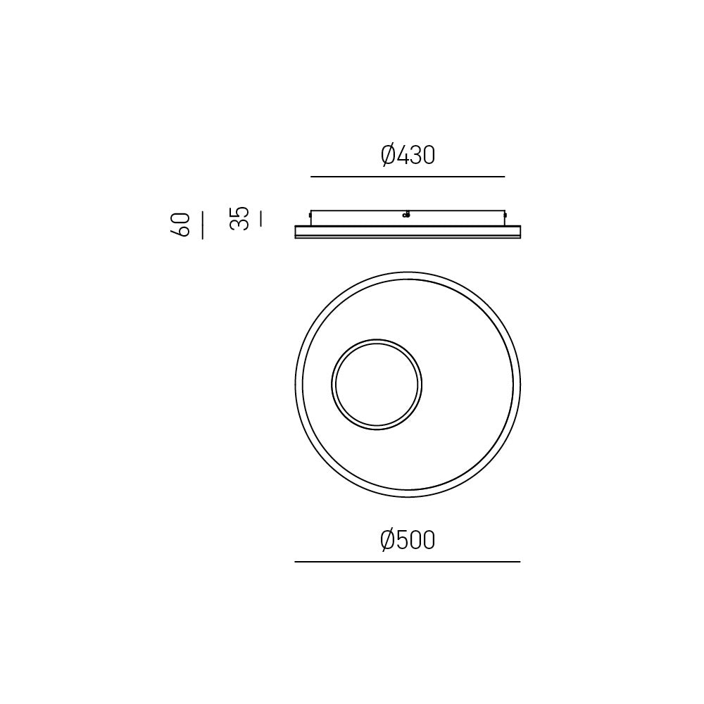 Applique Melania led 50W bianca, 2100lm, luce calda 3000K, alluminio e metacrilato satinato, IP20, design moderno d.50cm