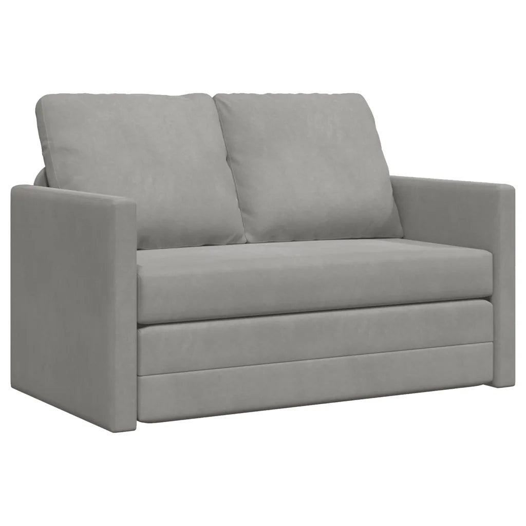 Divano letto | Sof¨¤ letto | Letto singolo da Terra 2 in 1 Grigio Chiaro 122x204x55cm Velluto