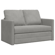 Divano letto | Sof¨¤ letto | Letto singolo da Terra 2 in 1 Grigio Chiaro 122x204x55cm Velluto