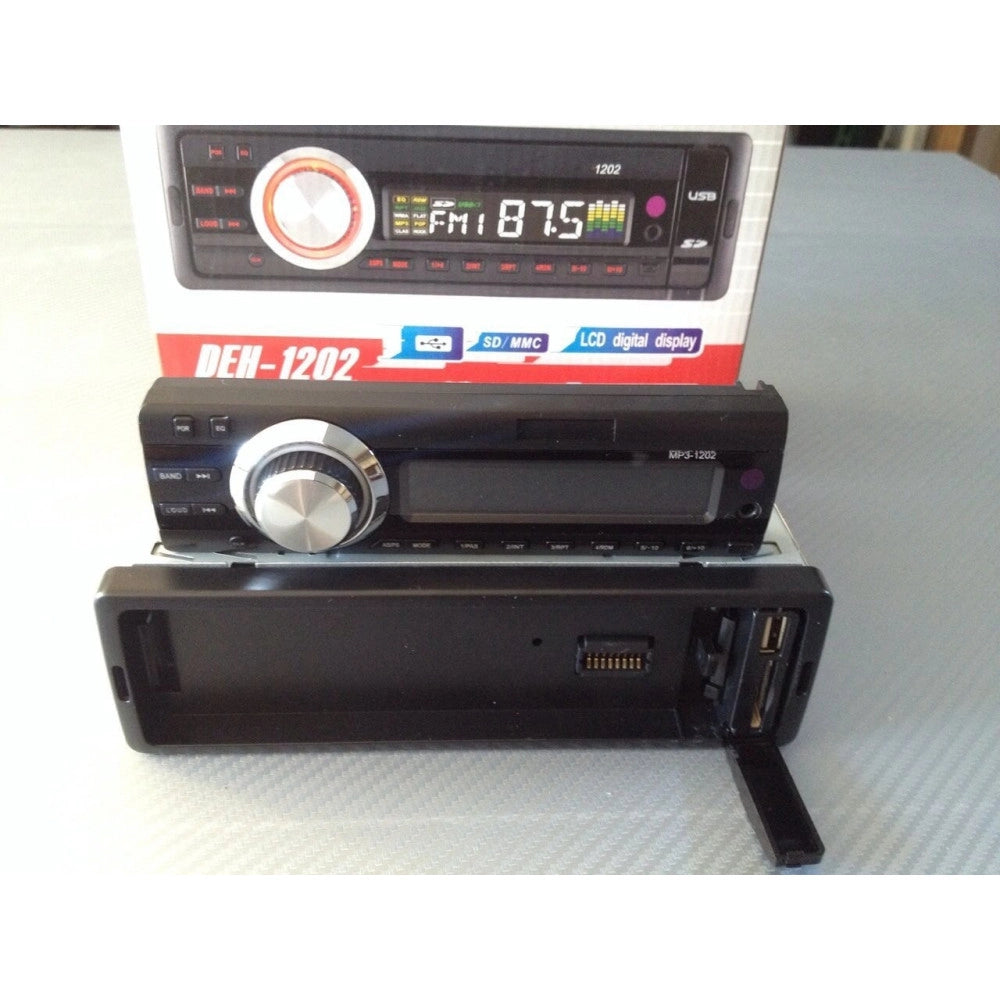 Trade Shop - Stereo Auto Autoradio Aux Mp3 Slot Usb Sd Radio Fm Frontalino Estraibile Mod1202 -