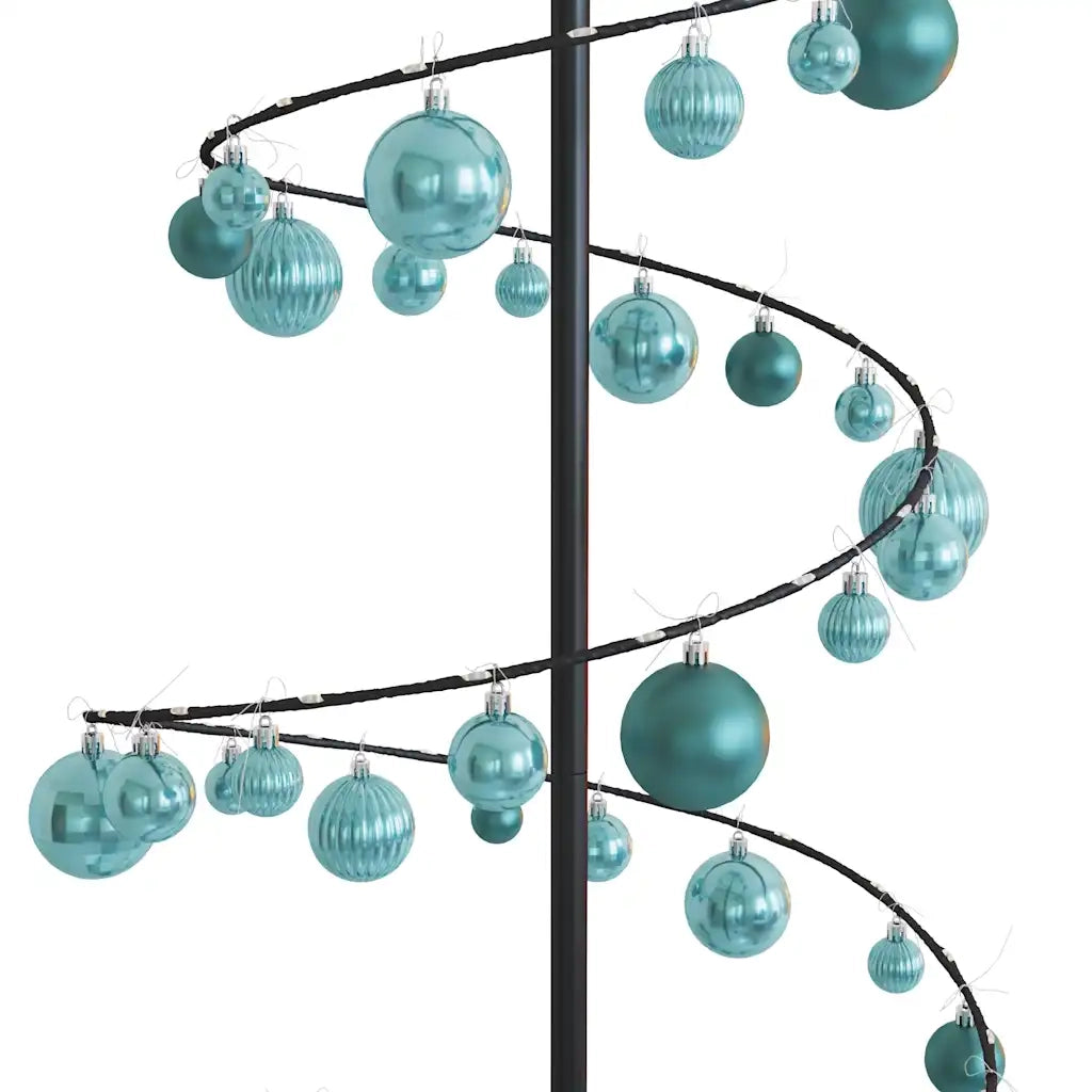 Albero di Natale a LED con Palline 120 LED Bianco Caldo 180 cm 3318578