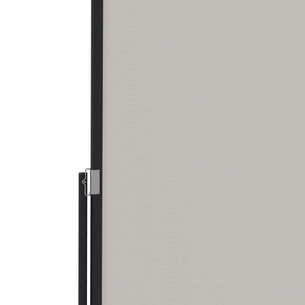 Barriera estensibile a forbice con privacy avvolgibile protezione UV30+ per esterni in poliestere grigio chiaro