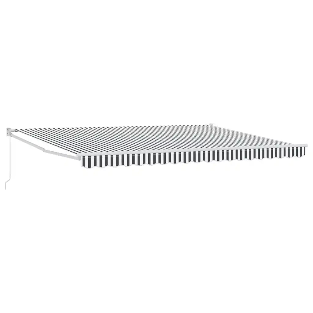 Tenda Retrattile Antracite e Bianca 4,5x3 m Tessuto e Alluminio
