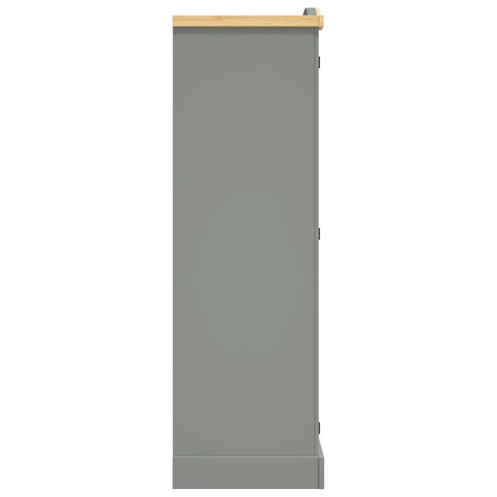 Armadio in Legno di Pino Messicano Corona 3 Ante Grigio 282621