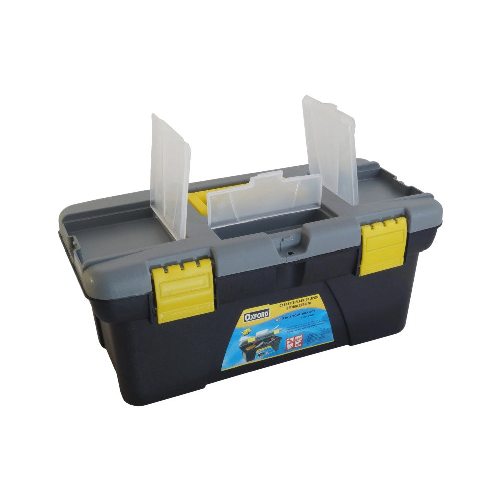 Trade Shop - 3 Pz X Cassetta Cassette Portautensili Porta Attrezzi E Minuterie In Plastica -