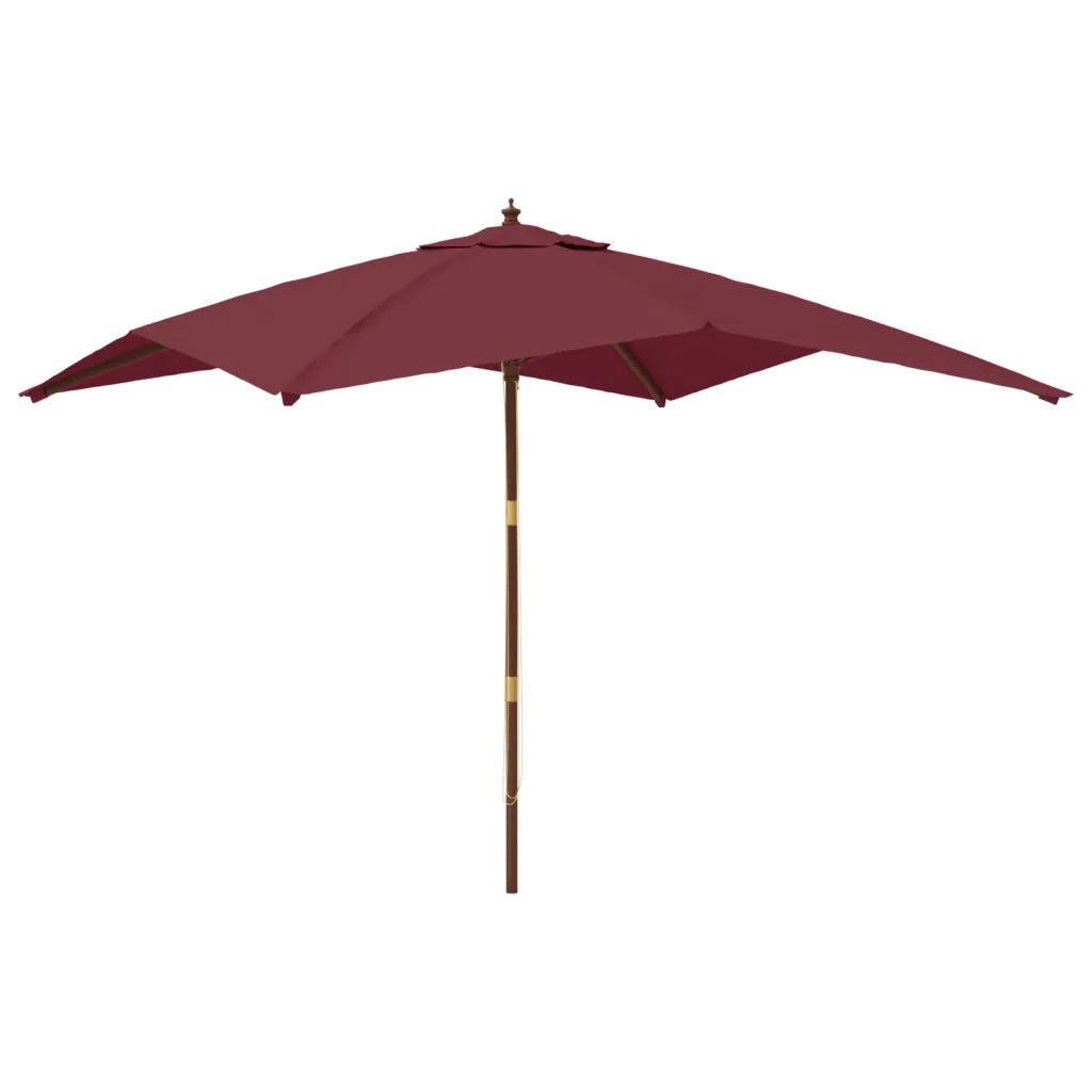 Ombrellone da Giardino Palo Legno Rosso Bordeaux 300x300x273 cm 363195
