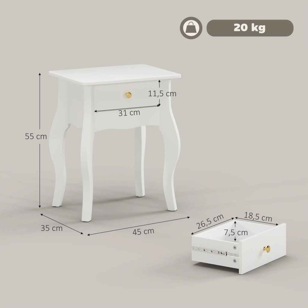 Tavolino da salotto ¨C zephmum ¨C 45x35x55 cm, bianco