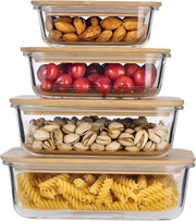 Contenitori di Stoccaggio per Cibo in Vetro - Set di Contenitori di Stoccaggio per Cibo in Vetro