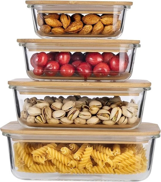 Contenitori di Stoccaggio per Cibo in Vetro - Set di Contenitori di Stoccaggio per Cibo in Vetro